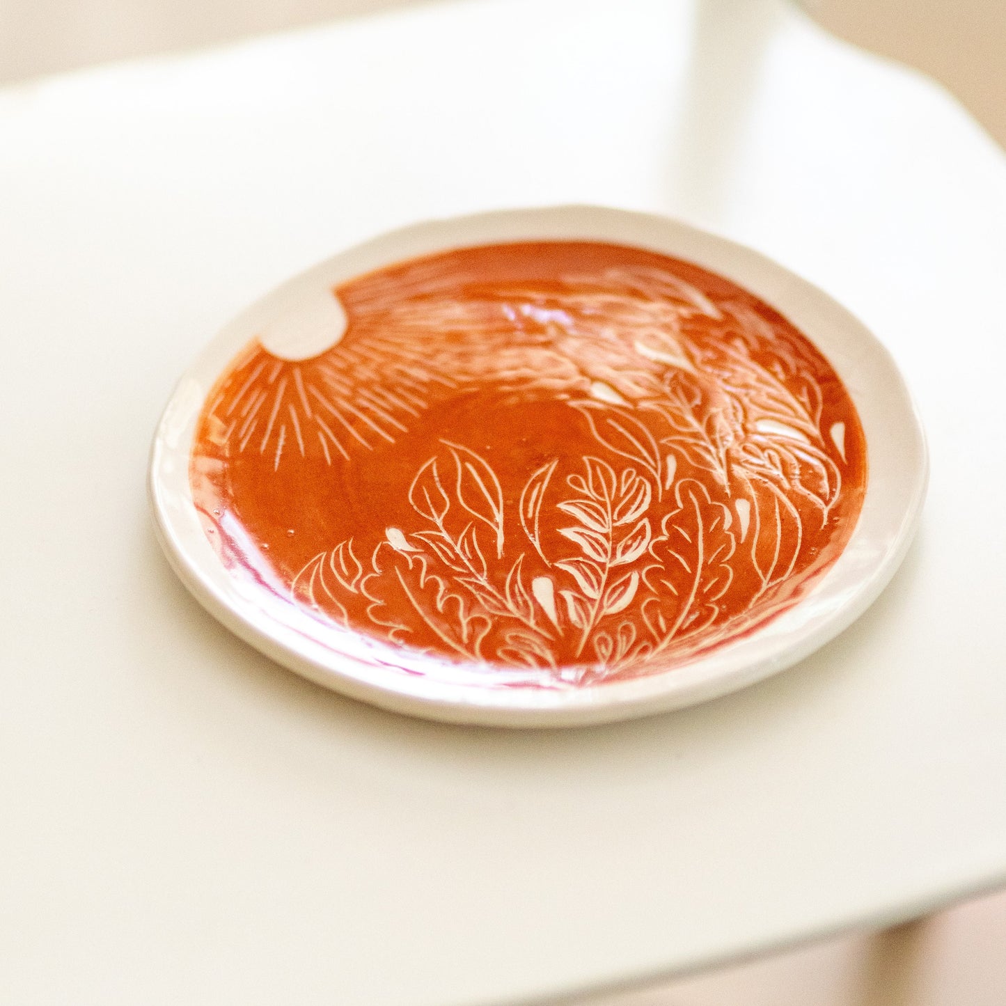 Handmade Dinnerware, Floral Plate Set, Terracotta Ceramic Dinnerware, Elegant Dinner Plates