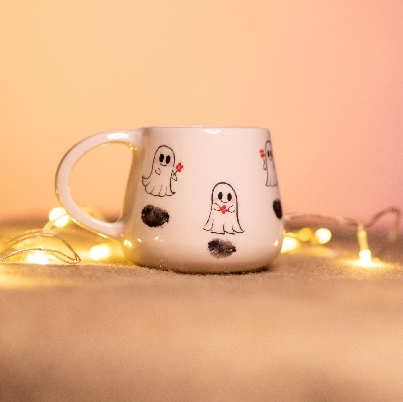 Halloween Mug - Ghost Mug, Ceramic Mug, Halloween Gift, Pottery Mug
