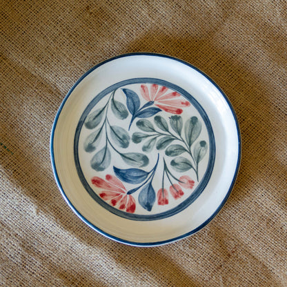 Floral Pattern Pottery Dinnerware, Ceramic Plates Flower Decoration