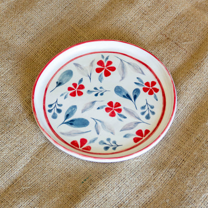 Floral Pattern Pottery Dinnerware, Ceramic Plates Flower Decoration