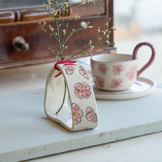 Ceramic Flower Vase - Pottery Vase, Ikebana Vase Handmade Home Decor, Wabi Sabi Decor
