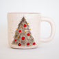 Christmas Coffee Mug - Handmade Pottery, Christmas Tree Decorated Mug