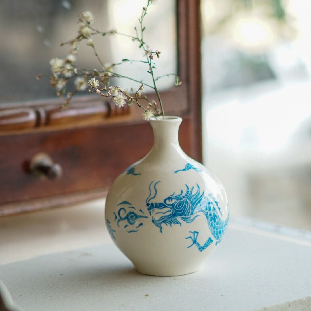 Dragon Vase Handmade Ceramic Vase, Lunar New Year Vase