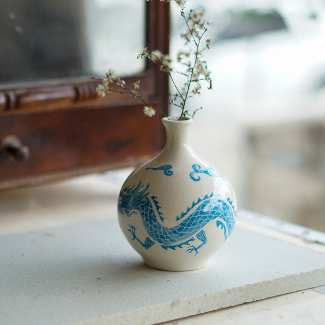 Dragon Vase Handmade Ceramic Vase, Lunar New Year Vase