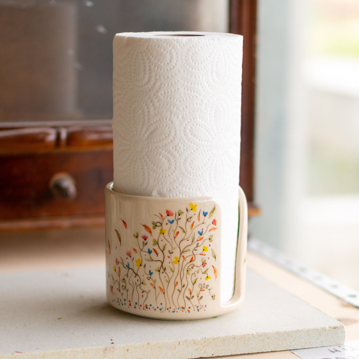 Paper Towel Holder - Rustic Kitchen Decor, Ceramic Towel Rack, Unique ...