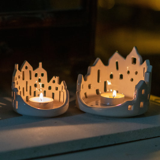 Cityscape Tea Light Set - Living Room Decor, Unique Tea Light Holder