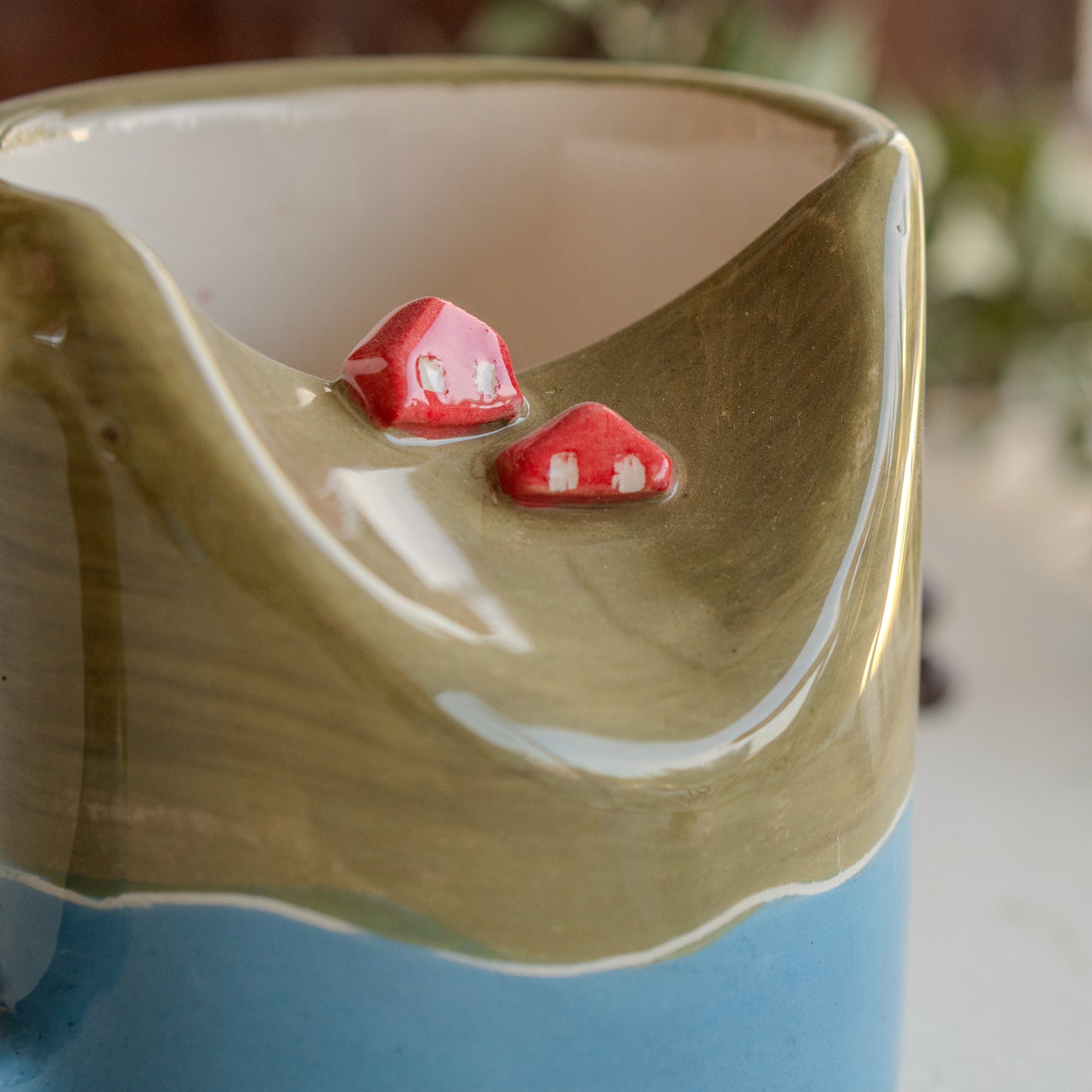 Small Village Coffee Mug - Pottery Mug, Unique Handmade Mug, Ceramic Coffee Mug