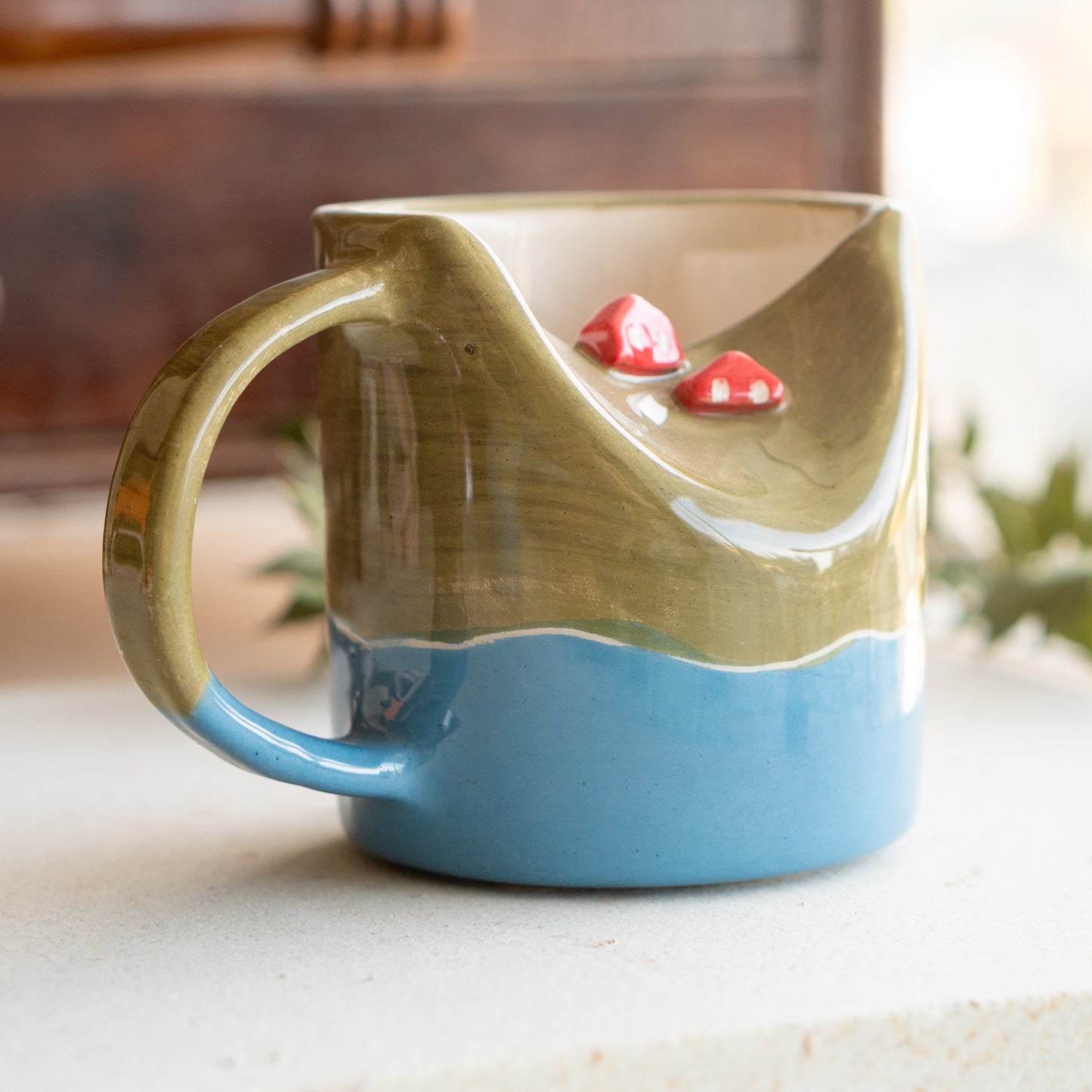 Small Village Coffee Mug - Pottery Mug, Unique Handmade Mug, Ceramic Coffee Mug