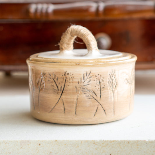 Ceramic Pot with Lid - Multipurpose Storage Box, Handmade Ceramic Bowl with Lid, Jewelry Box with Lid, Butter Dish
