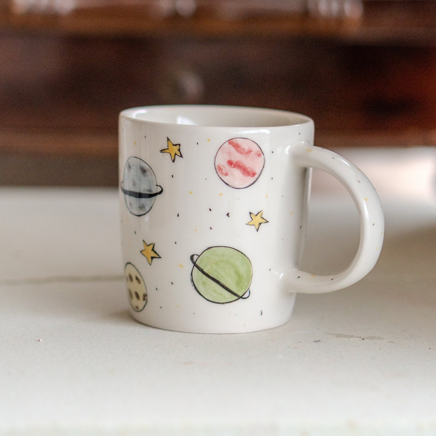 Planet Mug - Space Mug Celestial, Handmade Ceramic Mug, Gift for Science Lover