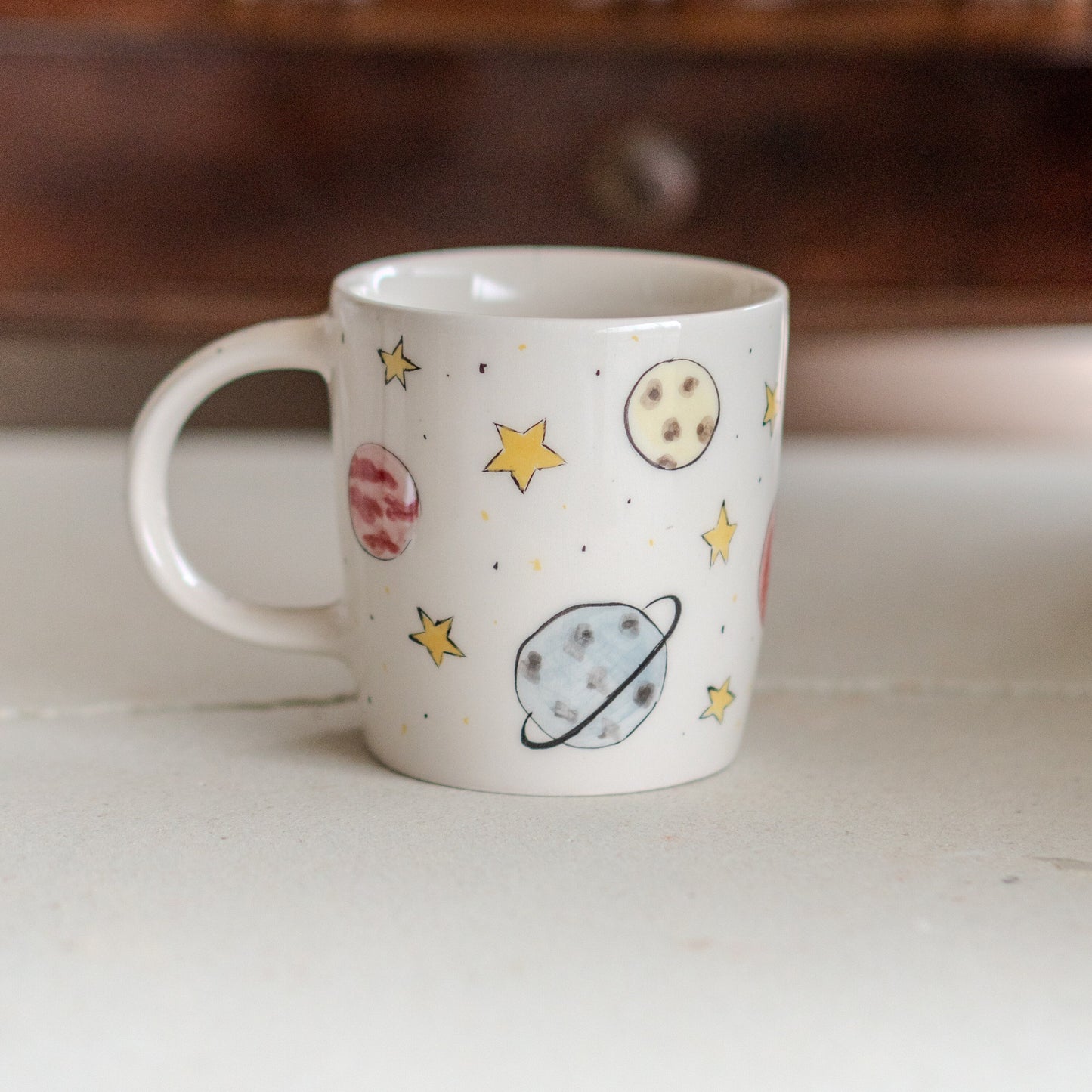 Planet Mug - Space Mug Celestial, Handmade Ceramic Mug, Gift for Science Lover