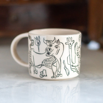 Picasso Guernica - Handmade Ceramic Mug, Pottery Mug, Art Lover Gift