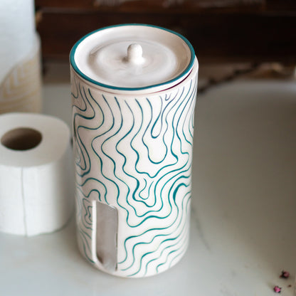 Toilet Paper Holder, Freestanding TP Holder, Handmade Bathroom Decor
