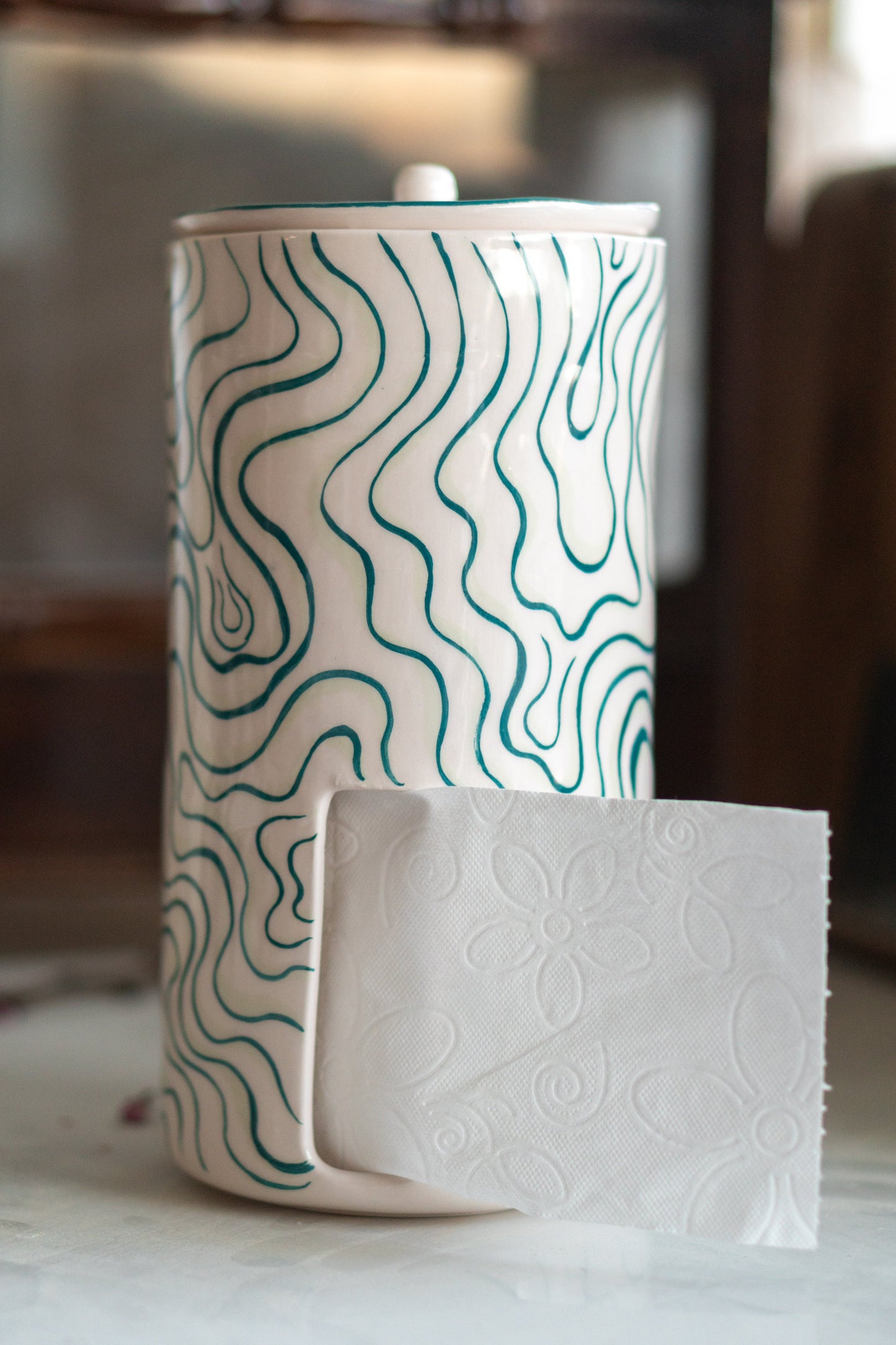 Toilet Paper Holder, Freestanding TP Holder, Handmade Bathroom Decor