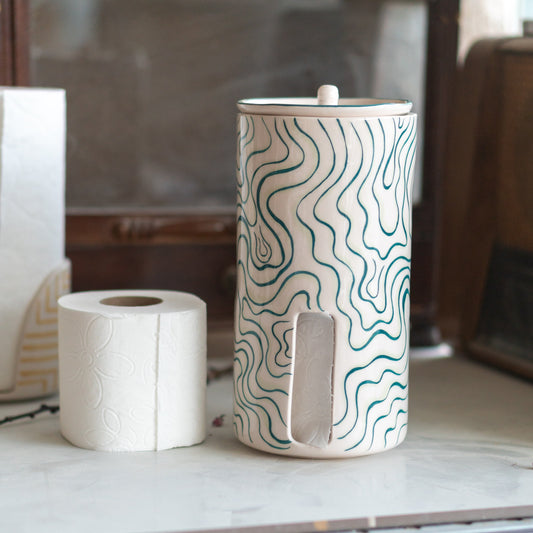 Toilet Paper Holder, Freestanding TP Holder, Handmade Bathroom Decor