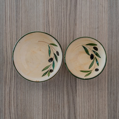 Olive Dish Set - Handmade Breakfast Bowl, Ceramic Pottery Plate, Housewarming Gift, Plate Set