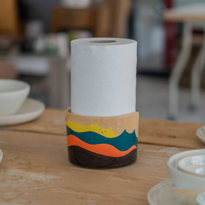 Ceramic Paper Towel Holder - Cat Paper Towel Holder, Cat Lover Home Decor, Ceramic Towel Rack, Unique Gift for Home