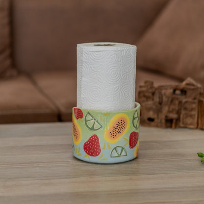 Ceramic Paper Towel Holder - Fruit Decor, Colorful Kitchen Decor, Toilet Paper Holder