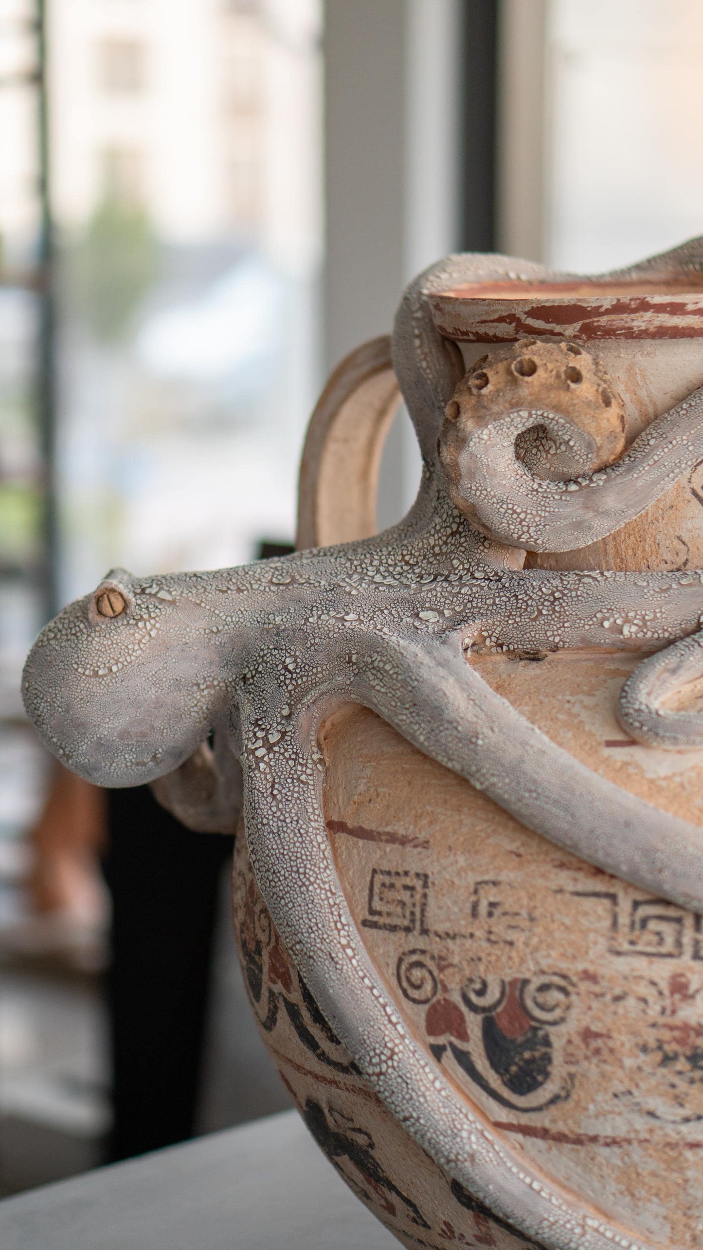 Octopus Pot - Large Vase, Octopus Pottery Living Room Decor, Ancient Home Decor