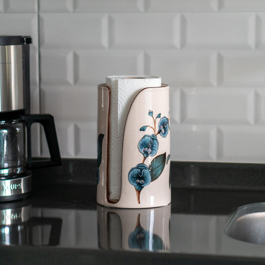 Paper Towel Holder - Orchid Kitchen Decor, Paper Roll Holder, Paper Roll Holder Countertop