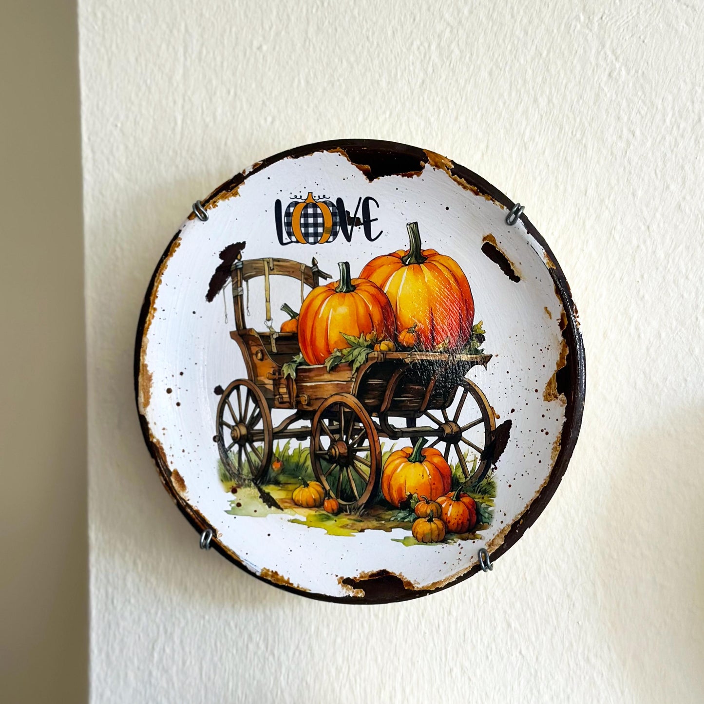 Pumpkin Wall Plate - Autumn Home Decor, Wall Art, Handmade Ceramic Decorative Plate, Fall Decor
