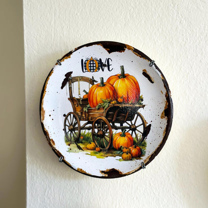 Pumpkin Wall Plate - Autumn Home Decor, Wall Art, Handmade Ceramic Decorative Plate, Fall Decor