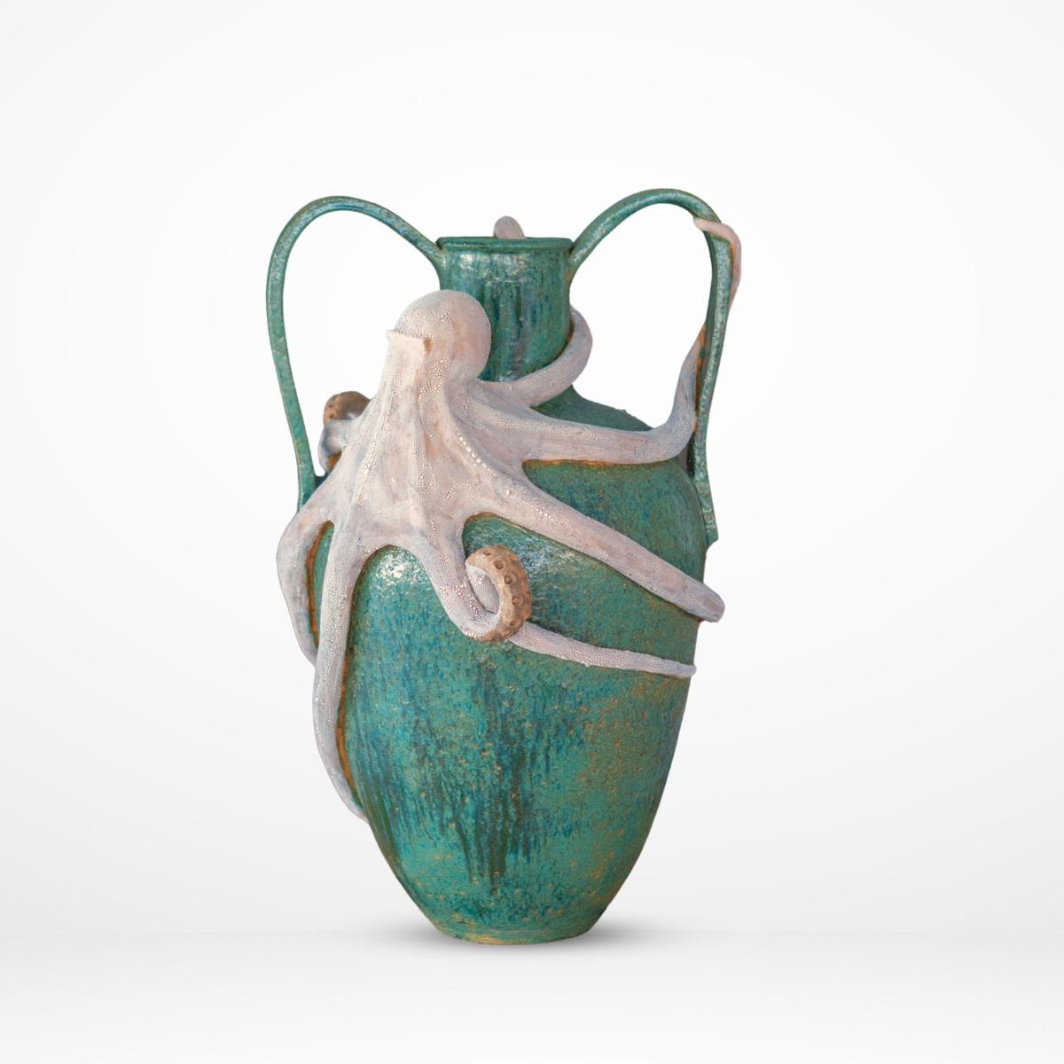 Octopus Pot - Large Vase, Octopus Pottery Living Room Decor, Ancient Home Decor