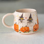 Witch Hat Cat Cute Halloween Mug, Handmade Ceramic Mug, Pumpkin Mug, Fall Mug