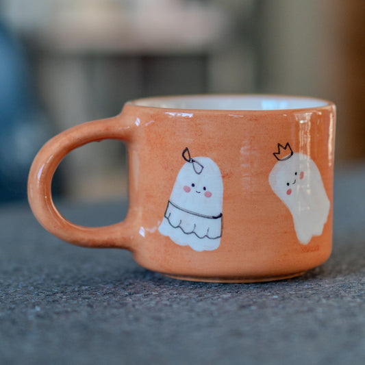 Cute Halloween Ghost Mug - Hand-Painted Ceramic Mug with Adorable Ghosts, Perfect Halloween Gift, Fun Fall Decor Coffee Cup