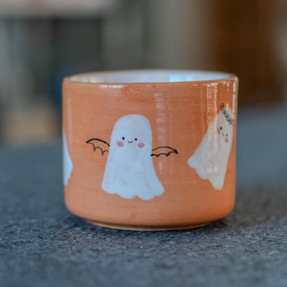 Cute Halloween Ghost Mug - Hand-Painted Ceramic Mug with Adorable Ghosts, Perfect Halloween Gift, Fun Fall Decor Coffee Cup