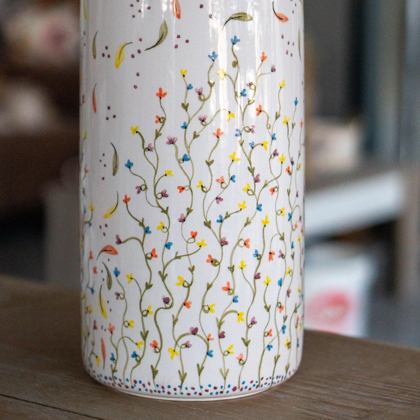 Ceramic Paper Towel Holder - Floral Kitchen Decor, Paper Roll Holder