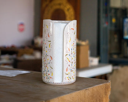 Ceramic Paper Towel Holder - Floral Kitchen Decor, Paper Roll Holder