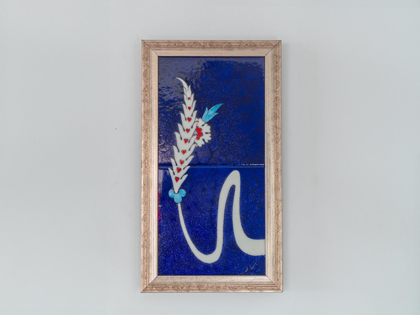 Wall Art Handmade Calligraphy and Flower, Stone Tile Home Decor, Wall Decor