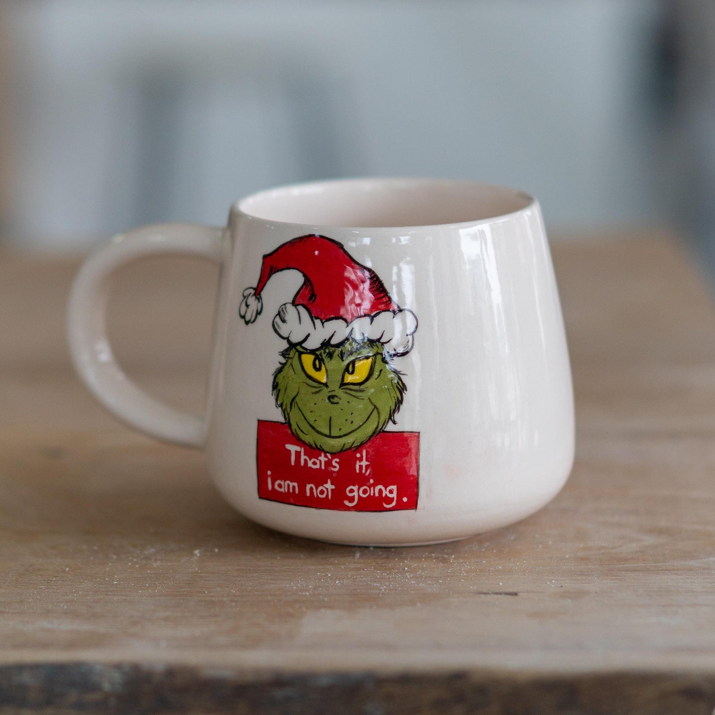 Custom Christmas Grinch Mug - Personalized Mug, New Year Winter Mug, Handmade Ceramic Coffee Mug