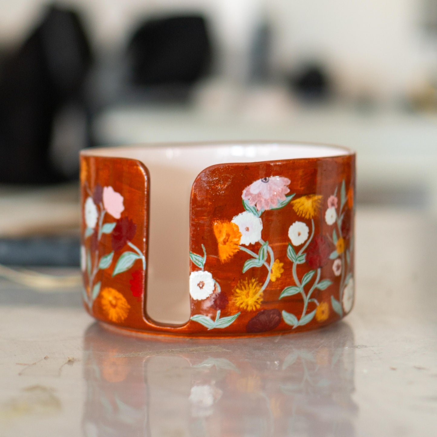Paper Towel Holder - Floral Kitchen Decor, Paper Roll Holder, Paper Roll Holder Countertop