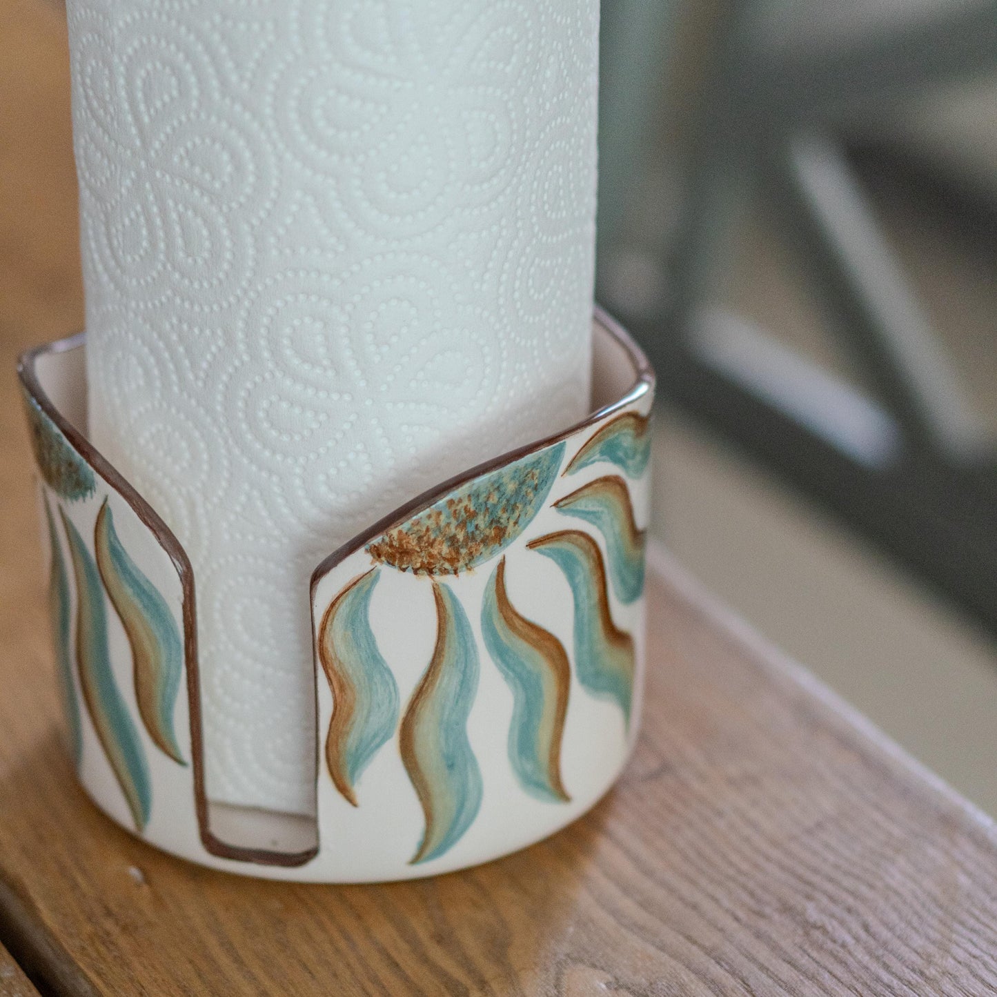 Ceramic Paper Towel Holder - Summer Decor, Kitchen Roll Holder, Bathroom Decor, Toilet Paper Holder