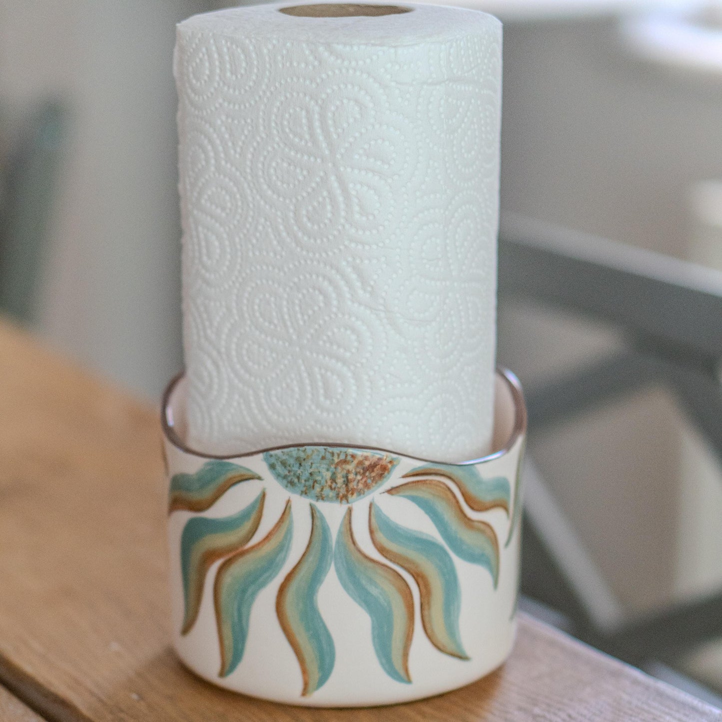 Ceramic Paper Towel Holder - Summer Decor, Kitchen Roll Holder, Bathroom Decor, Toilet Paper Holder