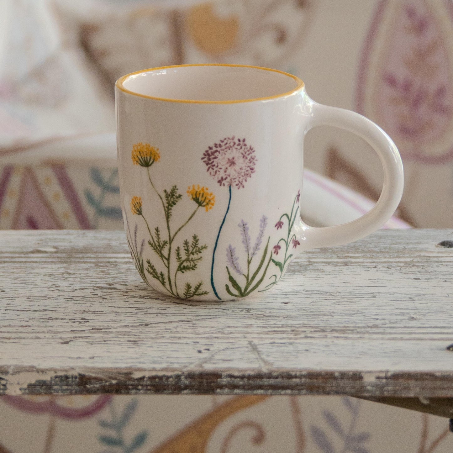 Handmade Floral Ceramic Mug: Birth Flower Tea Cup