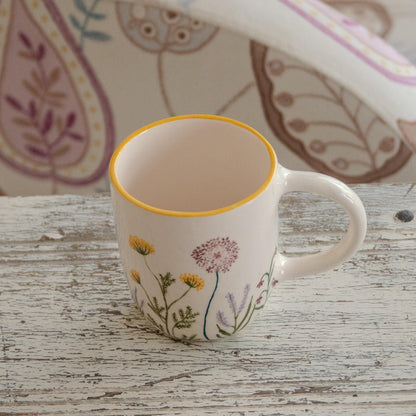Handmade Floral Ceramic Mug: Birth Flower Tea Cup