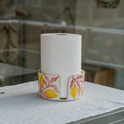 Handmade Ceramic Lemon Paper Towel Holder: Kitchen Decor