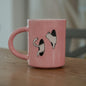 Cute Cat Mug – Pink Handmade Ceramic Mug, Kitty Cup, Cat Lover Gift, Minimalist Cat Art, Funny Coffee Mug, Pottery Cat Cup
