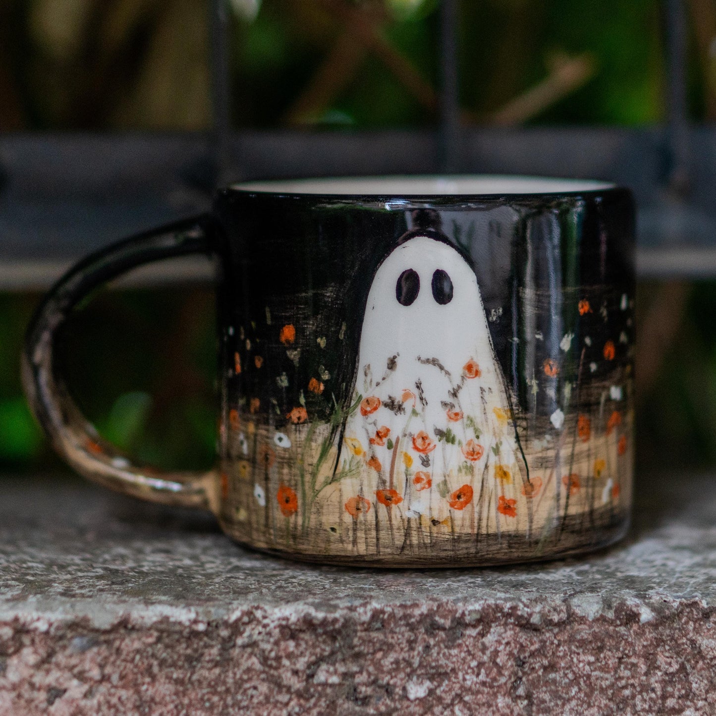 Handmade Ceramic Ghost Mug: Halloween Pottery Gift
