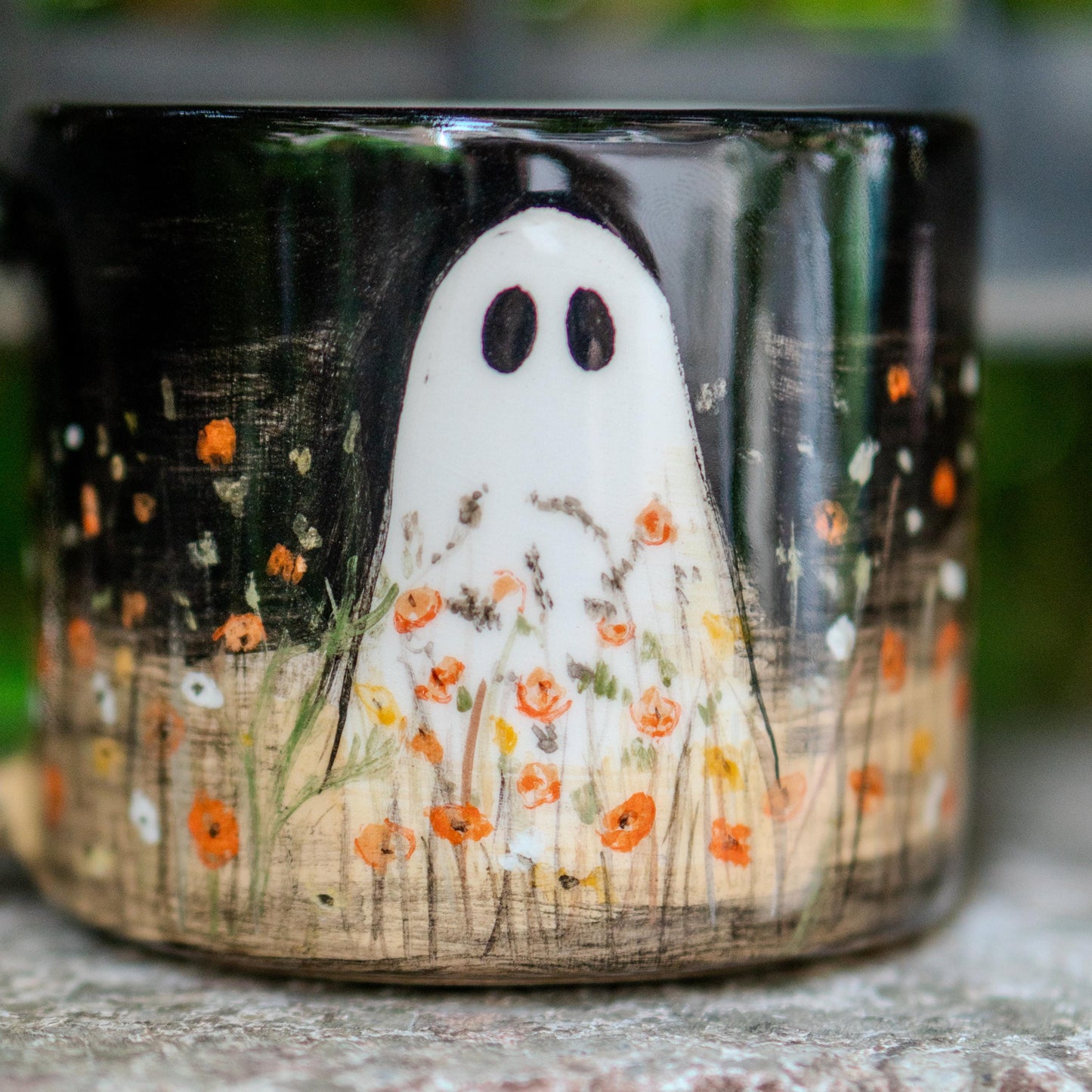 Handmade Ceramic Ghost Mug: Halloween Pottery Gift
