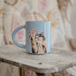 Handmade Calico Cat Mug: Whimsical Ceramic Coffee Cup