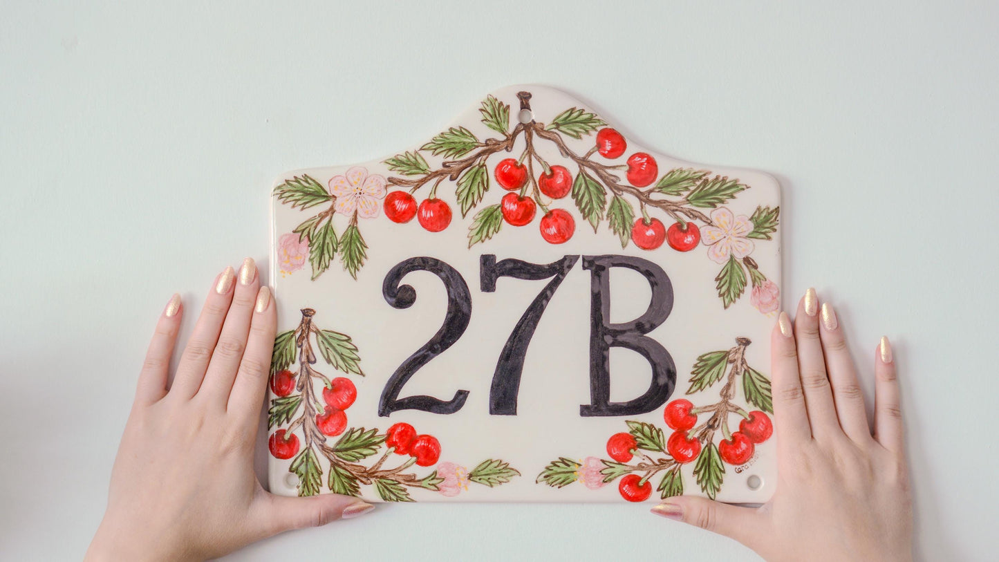 House Number Sign, Ceramic Address Sign, Handmade House Number | Personalized Door Number