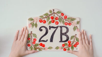 House Number Sign, Ceramic Address Sign, Handmade House Number | Personalized Door Number