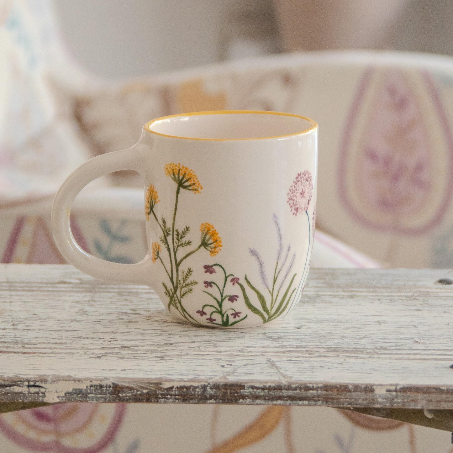 Handmade Floral Ceramic Mug: Birth Flower Tea Cup