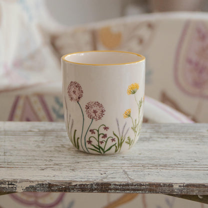 Handmade Floral Ceramic Mug: Birth Flower Tea Cup