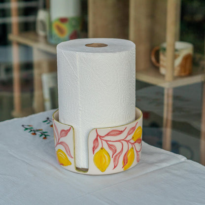 Handmade Ceramic Lemon Paper Towel Holder: Kitchen Decor