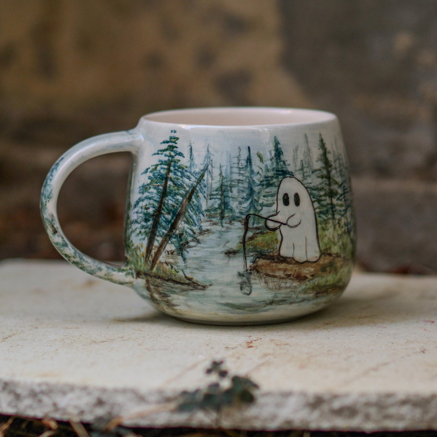 Halloween Mug - Halloween Gift, Funny Ghost, Handmade Ceramic Mug, Handmade Pottery, Funny Mug, 20 Ounce Mug